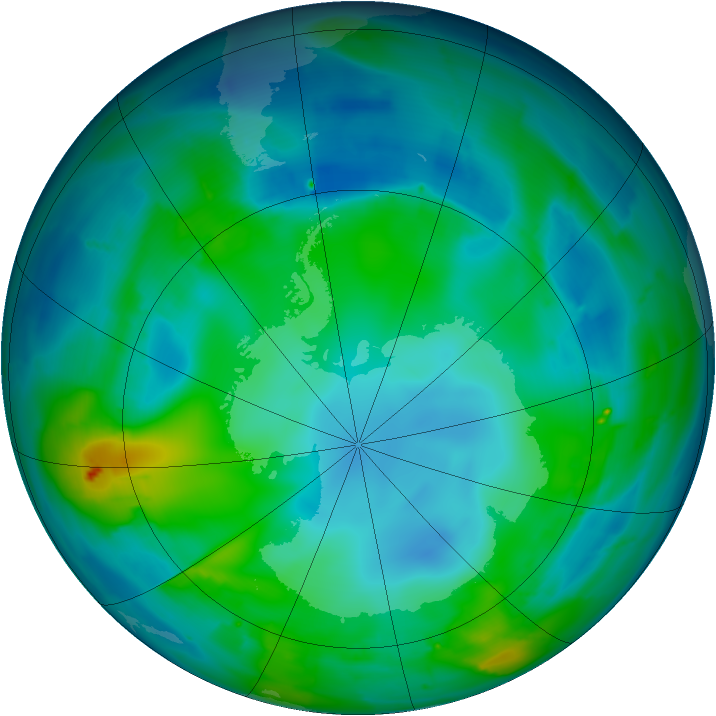 Antarctic ozone map for 11 May 2010